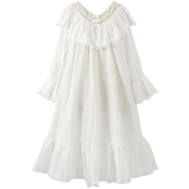 Victorian Ruffled Sleepwear, S, M, L