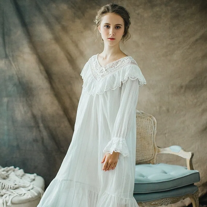 Victorian Ruffled Sleepwear, S, M, L