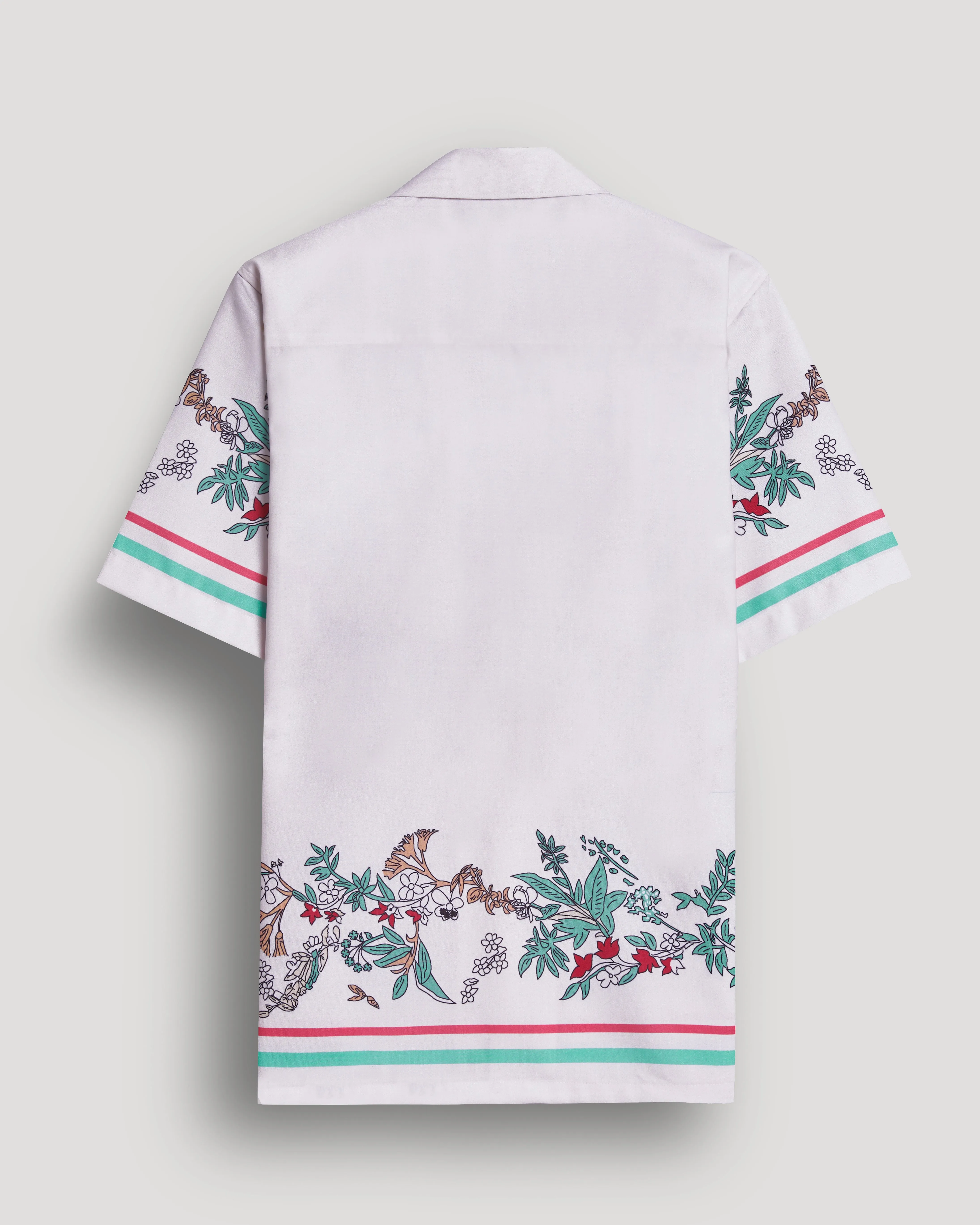 White flower border printed half sleeve shirt